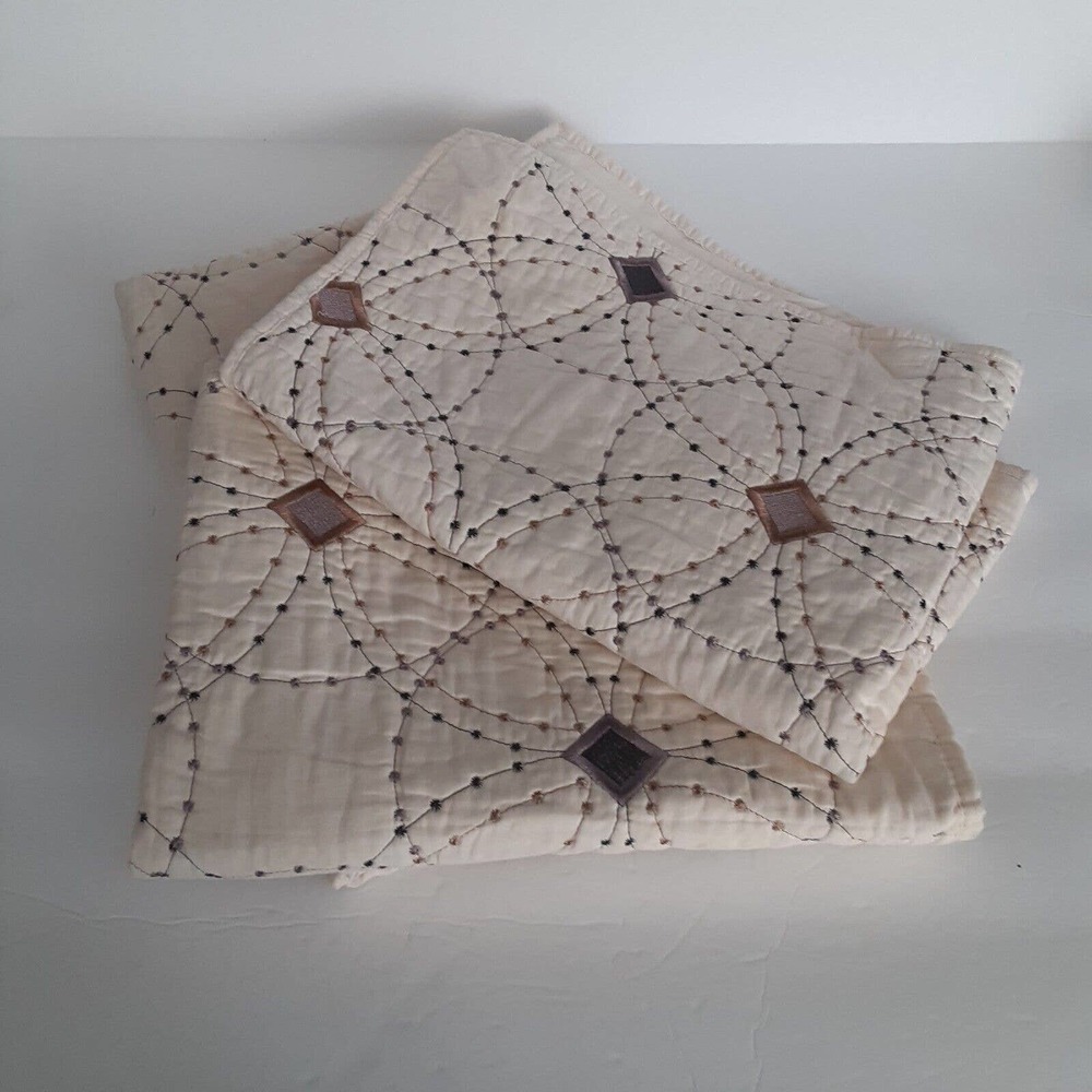 Home Classic Quilted Pillow Sham Wedding Ring Diamond Embroidered